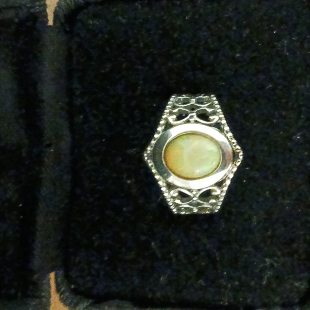 Sterling silver Ethiopian opal ring.